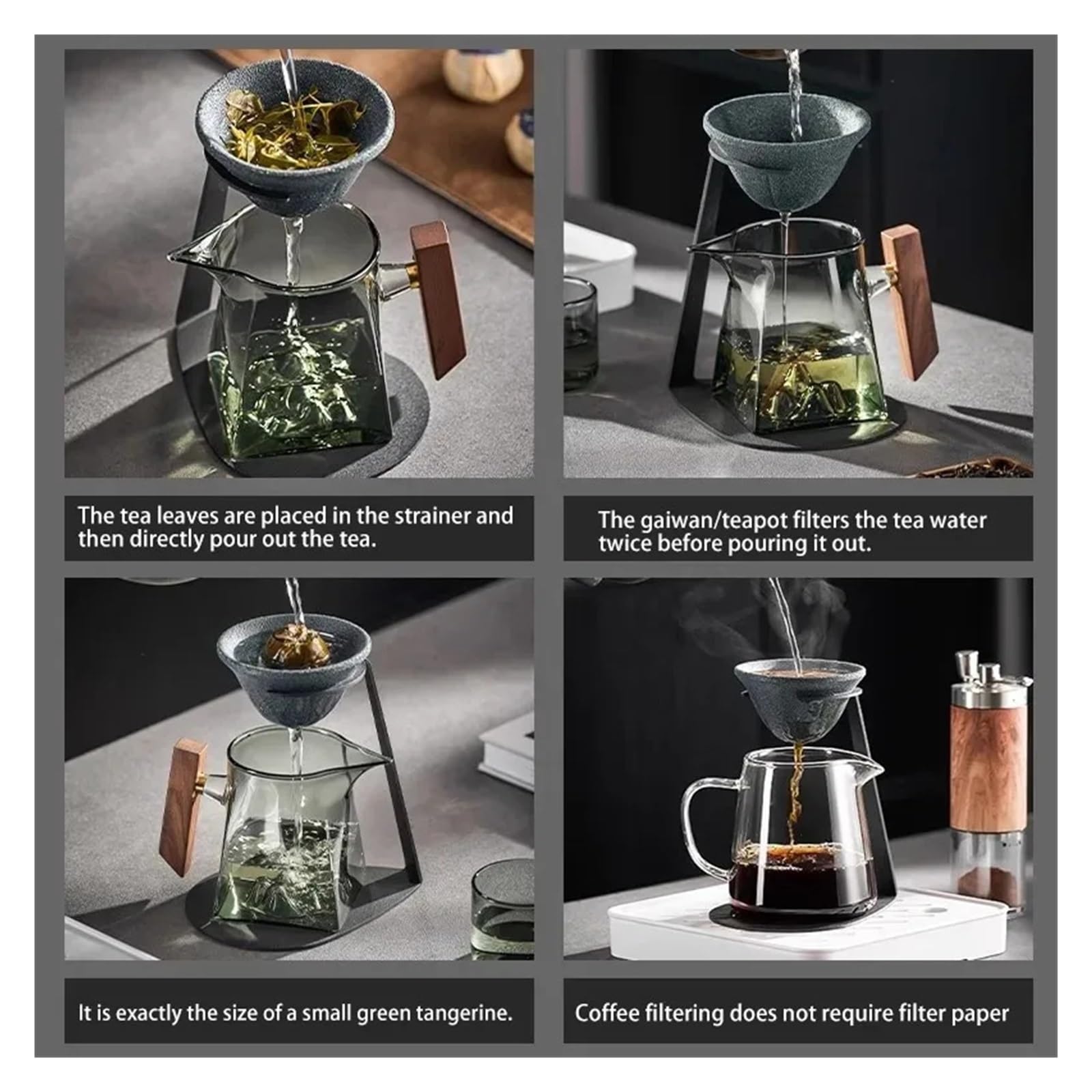 Teesieb aus Keramik Keramik-Teesieb, multifunktionaler Kaffeefilterbecher, mikroporös, wiederverwendbar, Keramikfilter for Aufbrühen von Tee und Kaffee für Familie und Büro(Two-piece set-1pcs)