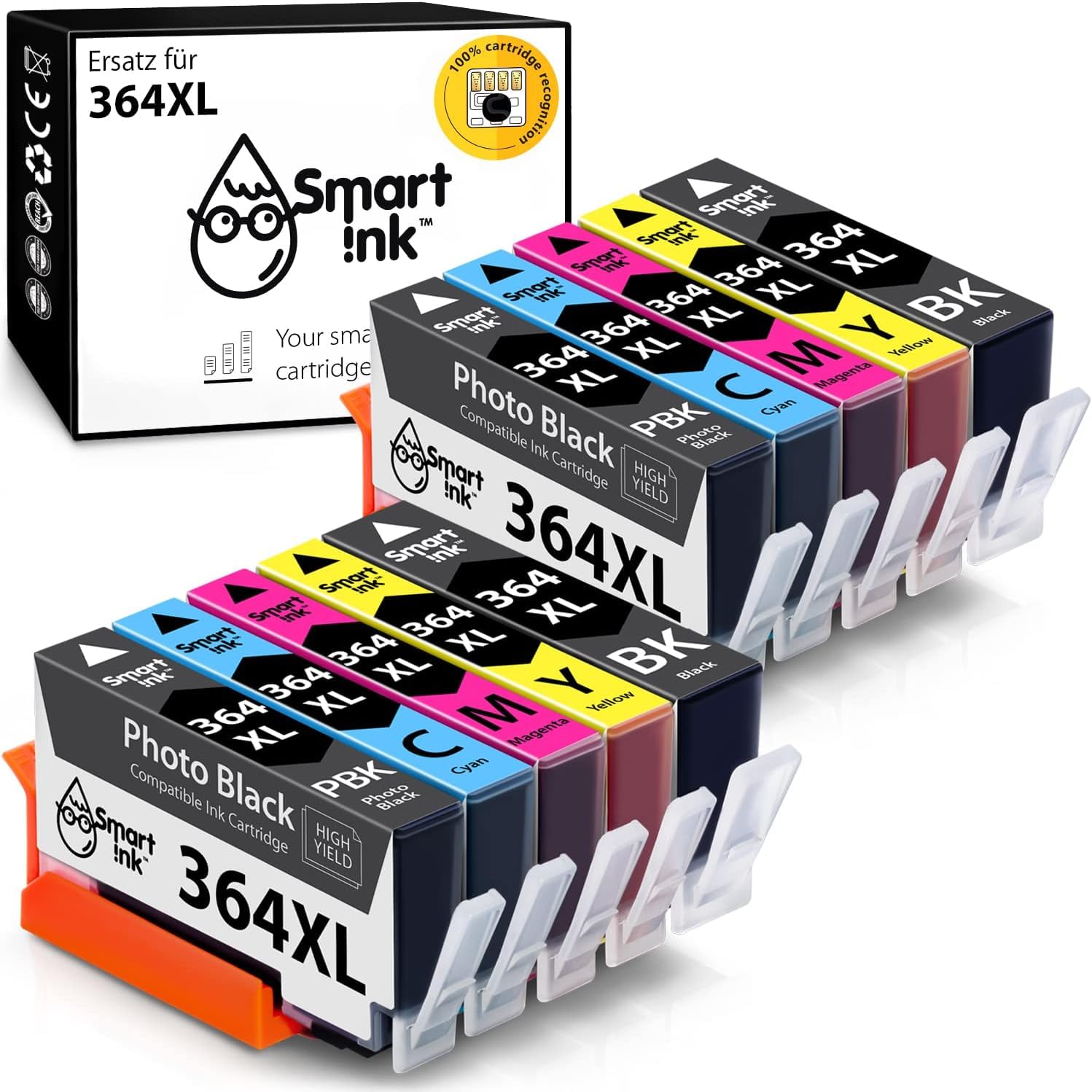 Smart Ink Kompatible Druckerpatronen als Ersatz für HP 364 XL 364XL 10 Multipack (2PBK &2BK/C/M/Y) für HP Photosmart 7510 7520 c5380 B8500 B8550 C5300 C5370 C5540 C5550 C6340 C6380 D5445 D5460 C309