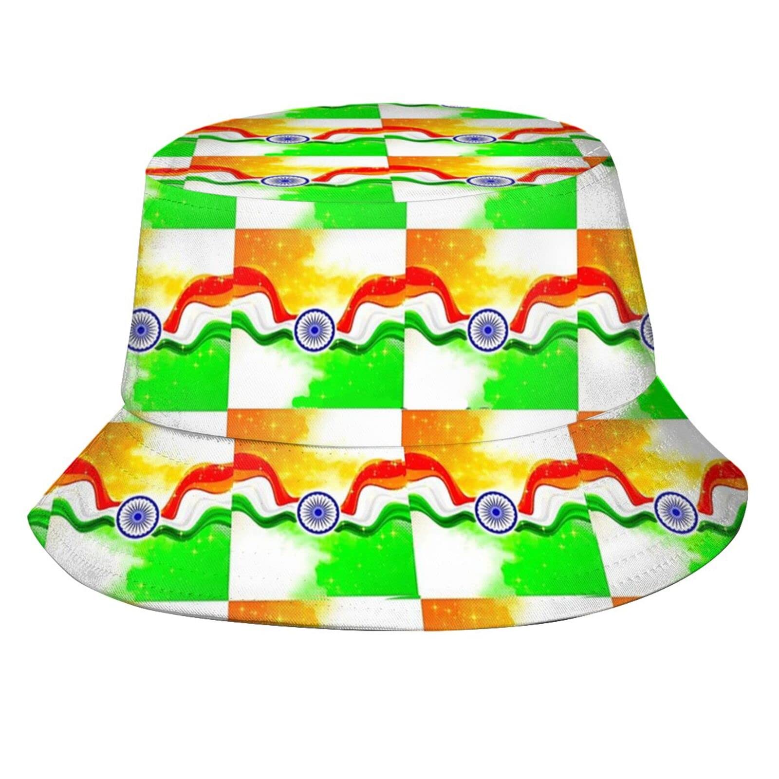 Lawenp Unisex As Pic India Flag Bucket Hat Packable Sun Protection Wide Brim Hats Outdoor Summer Travel Fisherman Hats For Men Women