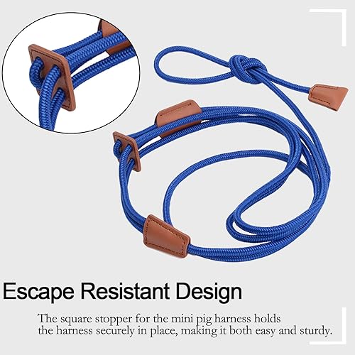Miniatura 2 de Arnés y correa de cerdo, arnés ajustable para cerdo estilo infinito, suministros para caminar y trotar mascotas, también se adapta a cerditos