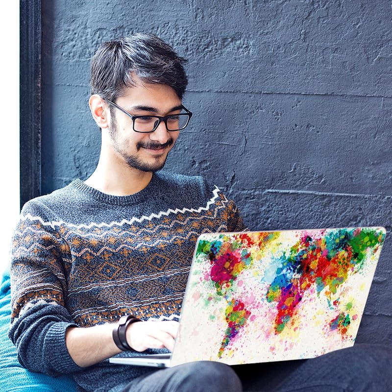 Image of Galaxsia World map D9 Full Body Vinyl Laptop Skin /Sticker /Cover Upto 15.6 Inches Laptops Laminated-Removable-HD Quality Compatible for Hp-Dell-Sony-Lenovo-Asus etc.(15x10 Inches)