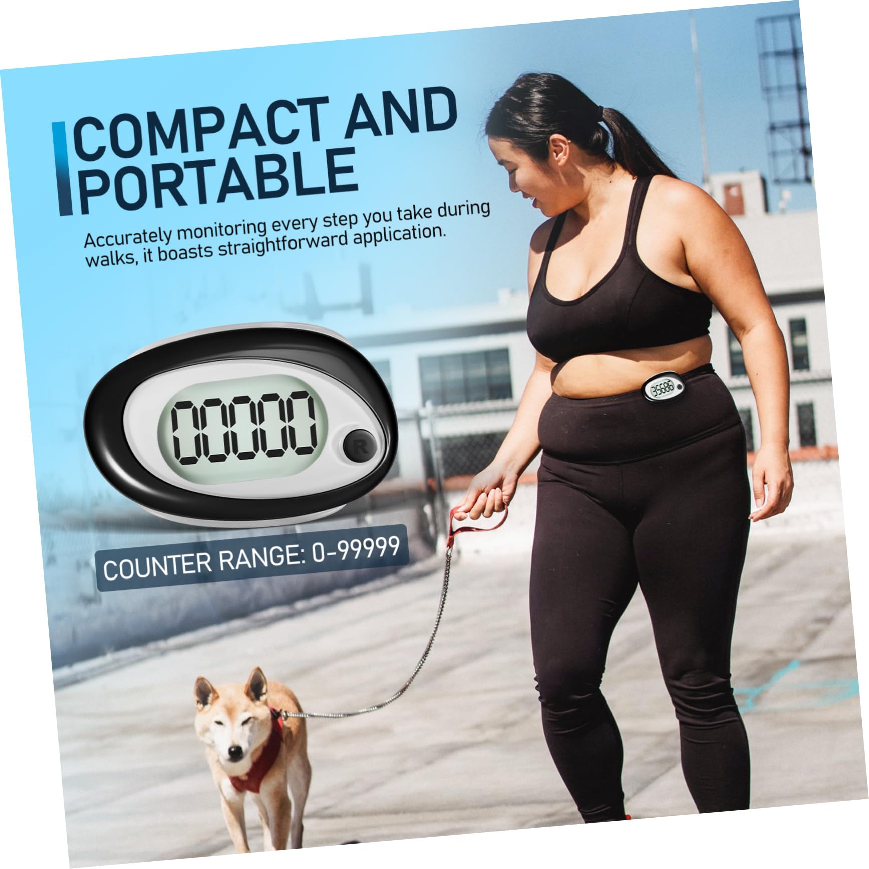 POPETPOP Compteur de Portable avec Écran Large Pédomètre pour Activités Extérieures Compteur de Clip