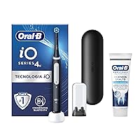 Oral-B Spazzolino Elettrico Ricaricabile iO 4 Nero, 1 Testina Di Ricambio