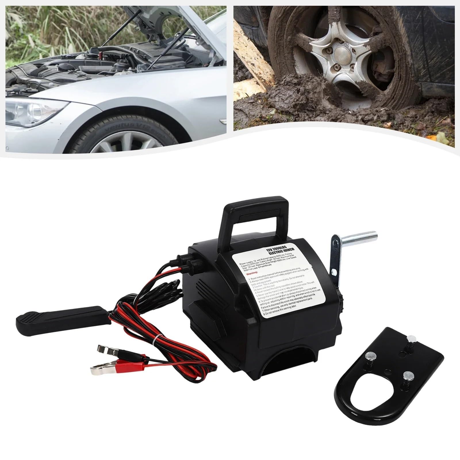 Wciągnik łańcuchowy Wciągarka elektryczna 12 V ze stali/ABS, odporna na 2000/5000/6000 funtów, odporna na użytkowanie morskie, wydajna, stabilna łódź samochodowa