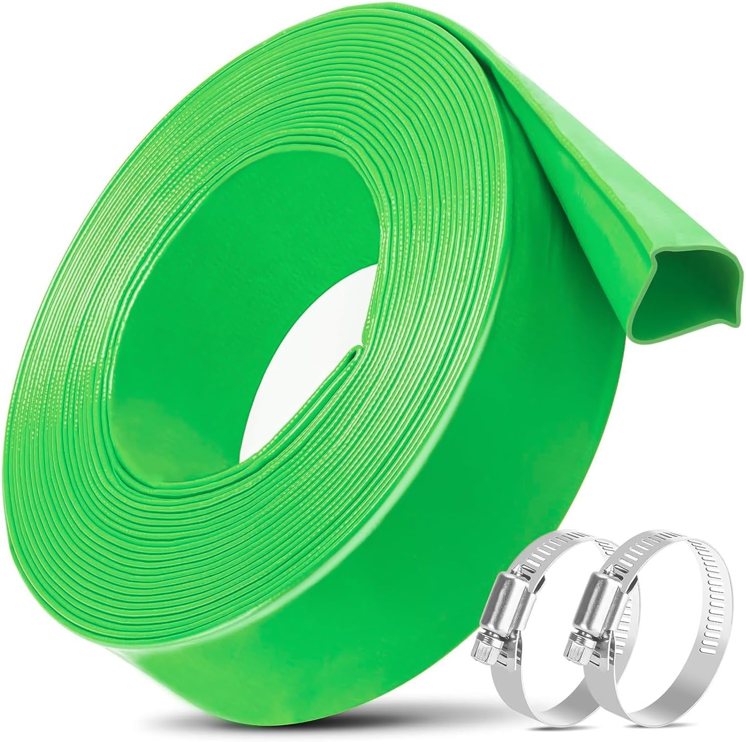 Sutekus 2" x 25' Pool Backwash Hose with Hose Clamps Heavy