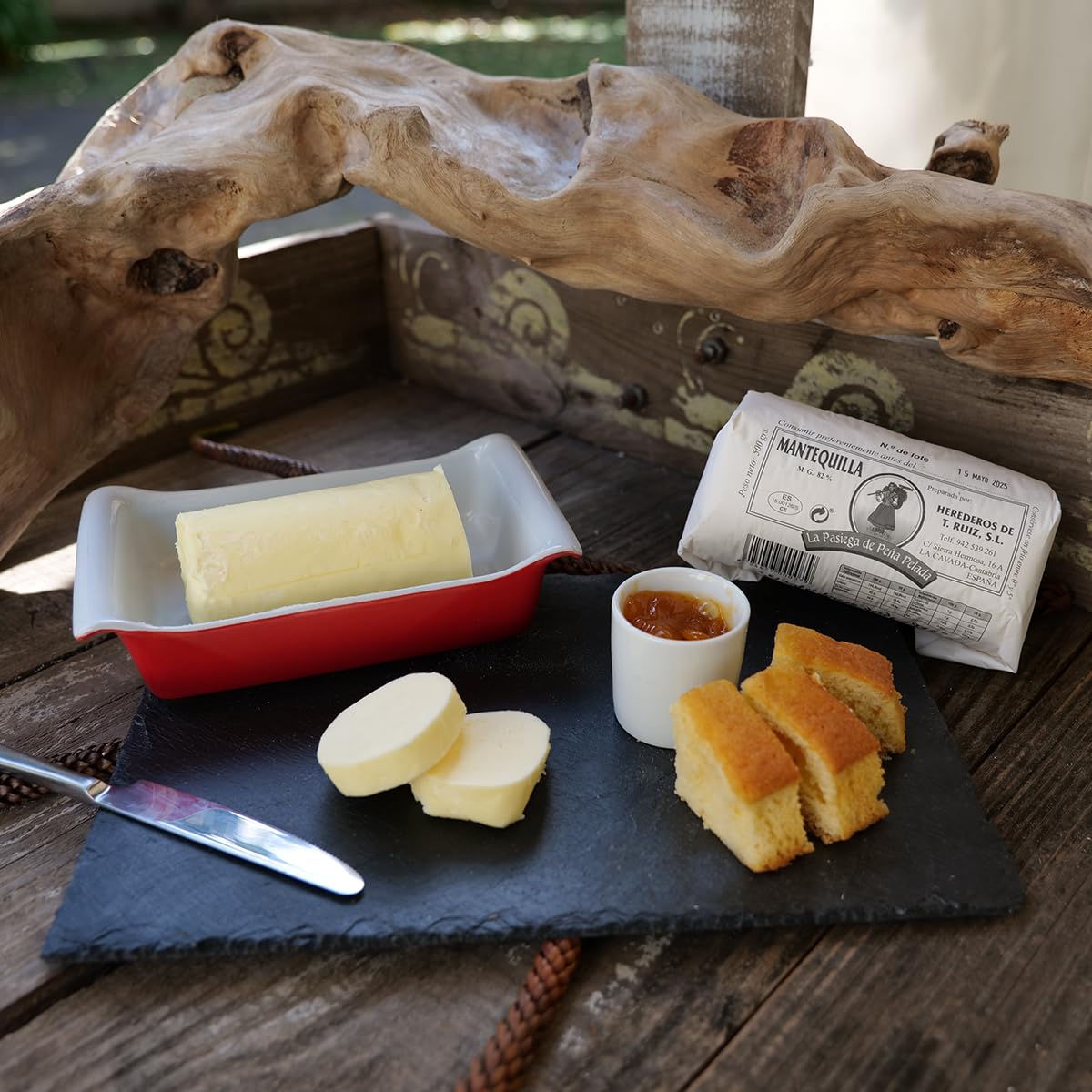 LA PASIEGA DE PEÑA PELADA Mantequilla Artesanal, PACK DE 2 Rulos de 500 gr (aprox) en Papel Sulfurizado, 82% Materia Grasa, Sabor Tradicional y Natural - Origen Cantabria