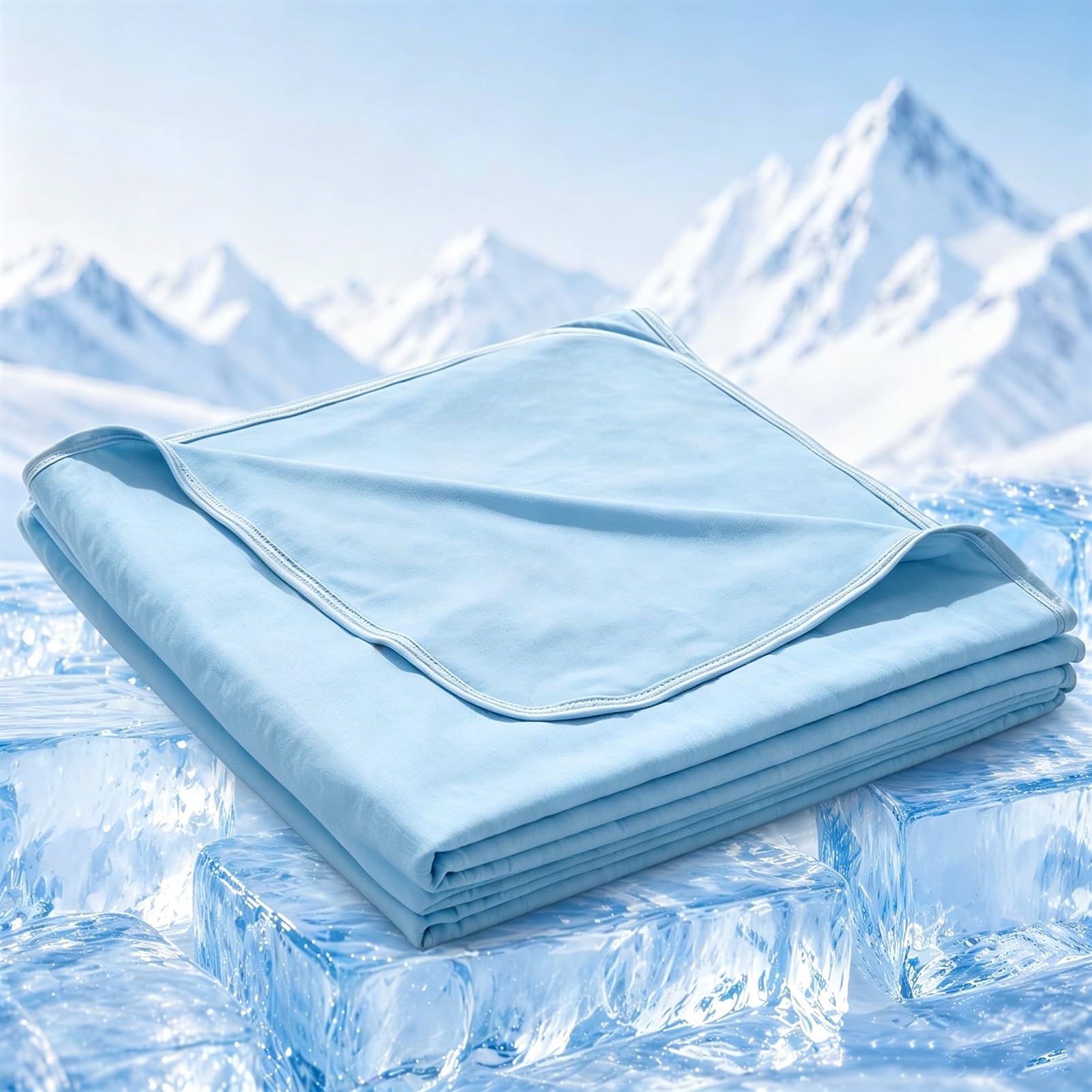 NIXZOUXBA Cooling Blanket, Summer Blanket, Thin Soft Lightweight Breathable, for Hot Flashes, Night Sweats, Bed, Couch(79''x79'')
