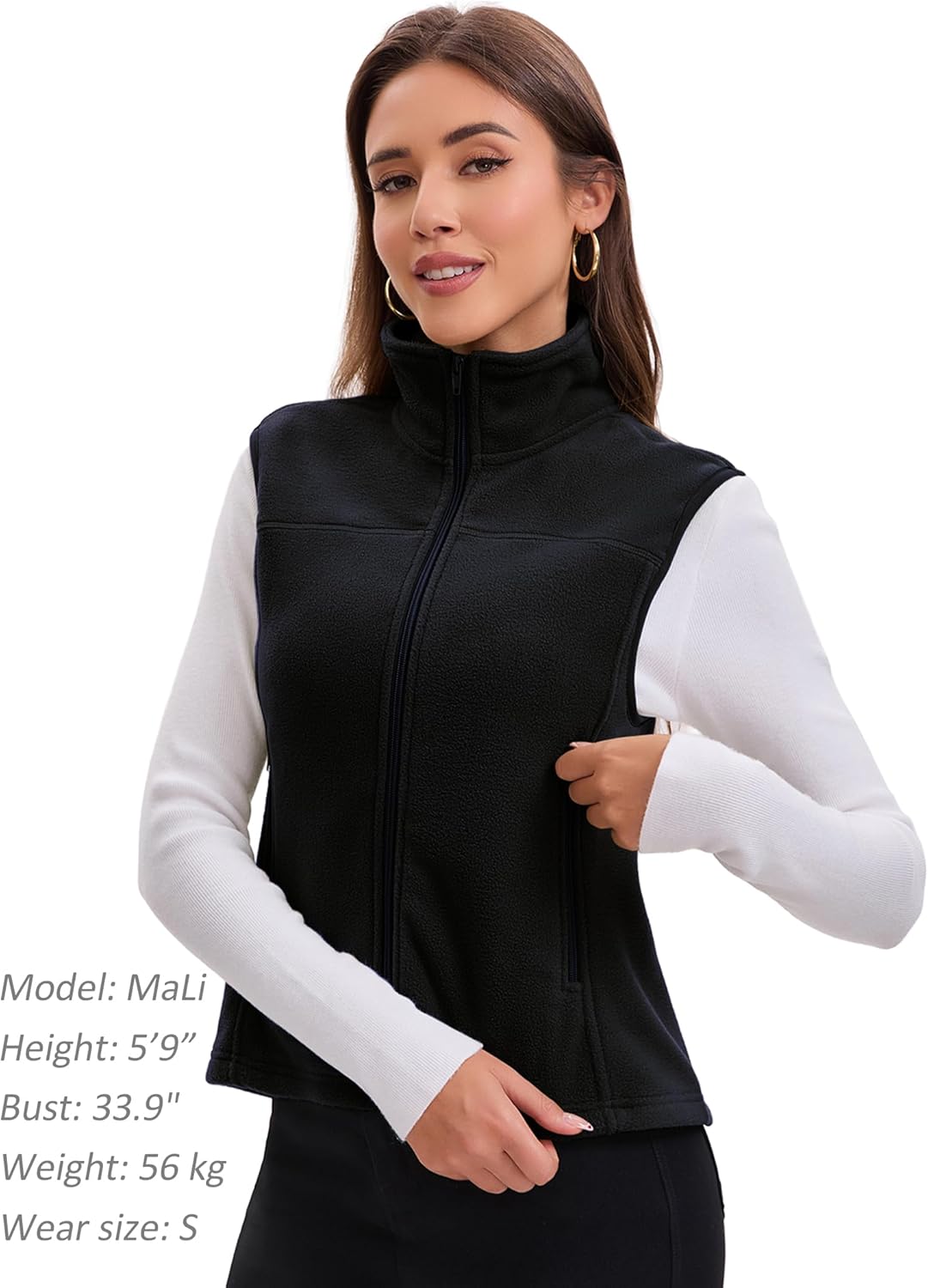 Women's Fleece Vest Lightweight Warm Outdoor Polar Vest with 4 Pockets for Spring Casual Fashion (XS - XXL) - Image 4