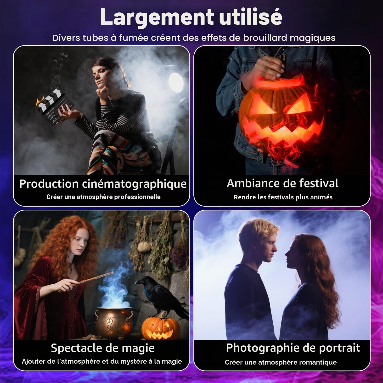 Mini machine à fumée avec télécommande sans fil, 30 W, portable, avec batterie, portée de 10 m, rechargeable, pour photographie, mariages, fêtes et Halloween