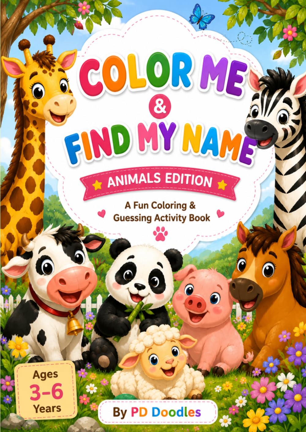 Color me & Find my name: Animals Edition