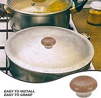Vista 8 de Kichvoe Perilla de mango de tapa de olla reemplazable, tapa universal de madera, repuesto para tapas de utensilios de cocina, resistente a altas