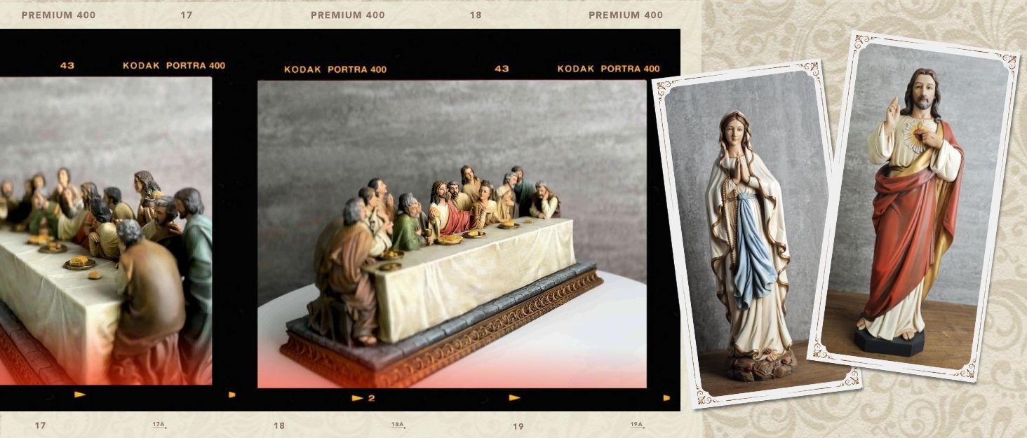 Estatua religiosa La Última Cena 12.2" Full Color miniatura 7
