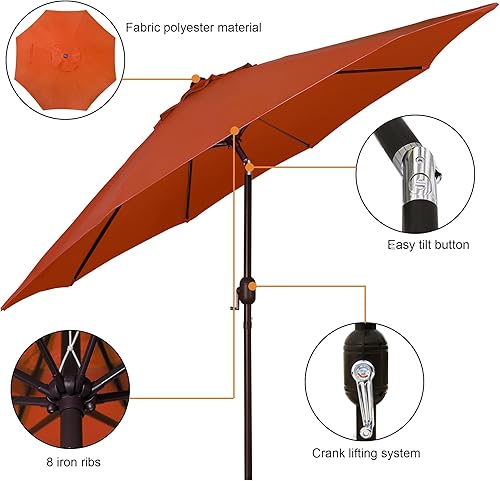 Miniatura 2 de Blissun - Sombrilla para patio y jardín de 9 pies, sombrilla para mercado al aire libre