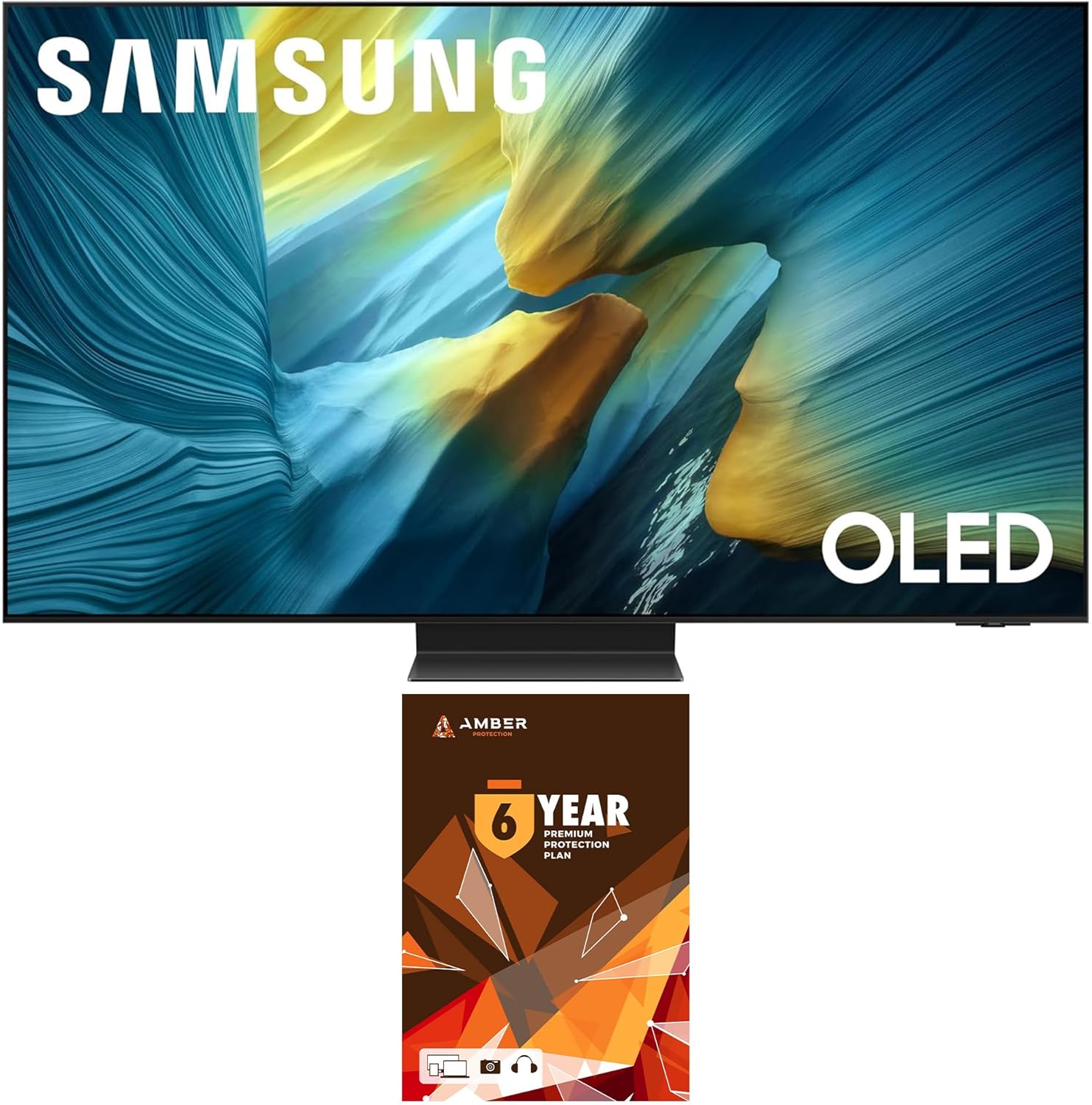 SAMSUNG QN65S95FAFXZA 65 Inch OLED HDR Pro 4K Smart TV with Q-Symphony Pro and 6 Year Amber Protection Plan (2025)