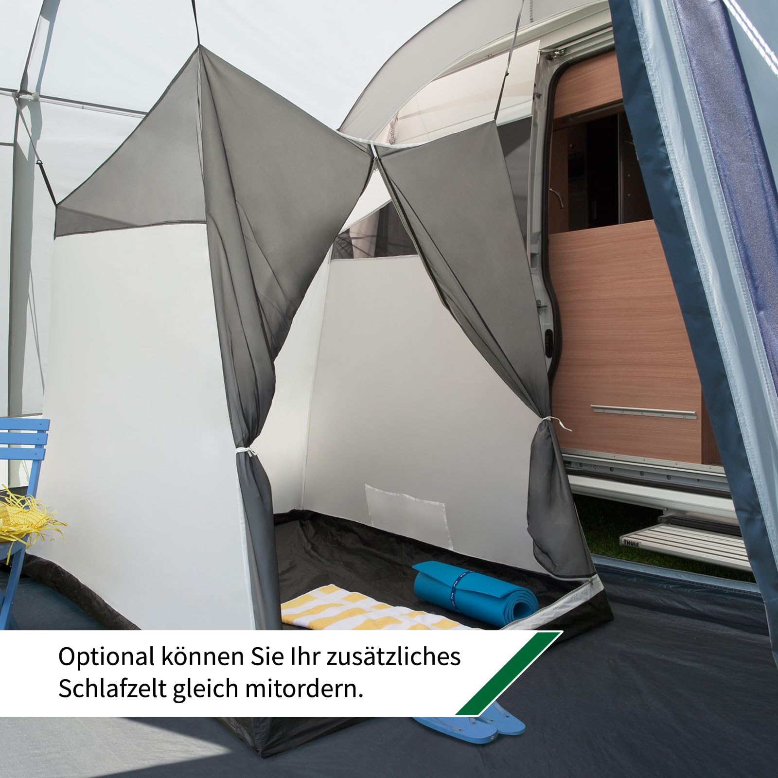 DWT Wohnmobil Vorzelt Luna Air, 350 x 250 cm, aufblasbares Mobilzelt, freistehend für Busse und Kastenwagen inkl. Zeltboden