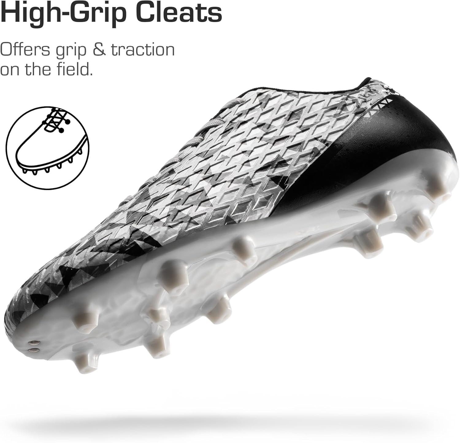 DREAM PAIRS Men's Soccer Cleats Adult Football Shoes Lace-Up Firm Groud Athletic Outdoor Trainning Soccer Shoes - Image 3