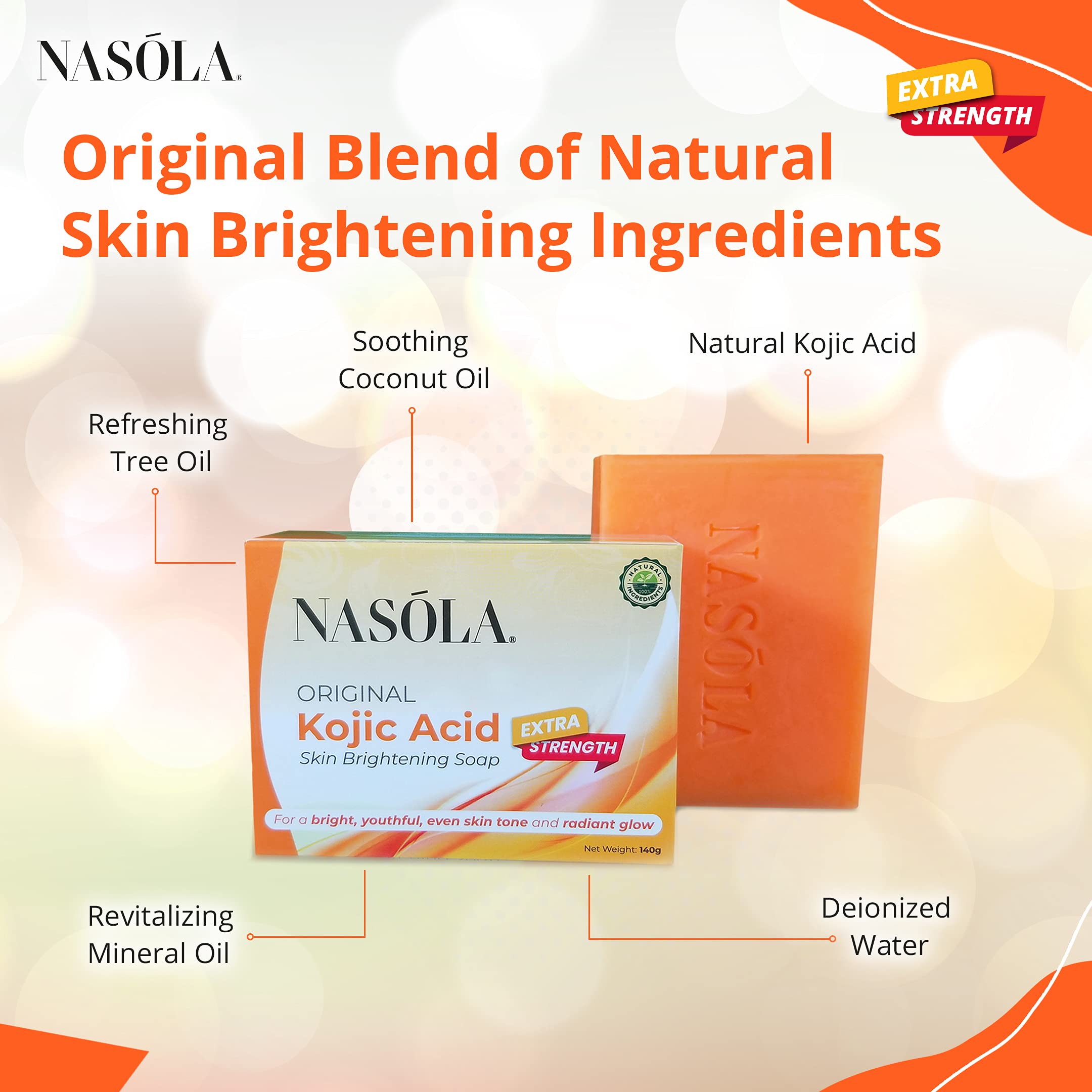 Nasola Kojic Acid Soap for Hyperpigmentation Treatment Underarm Skin