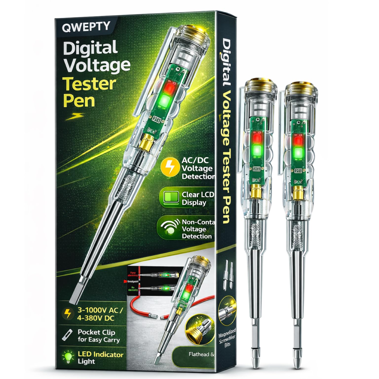 2026 High-Brightness Latest Voltage Tester Pen - Multi-function LED Test Pen with Screwdriver for Electric Power Testing, Voltage Tester Detector Non-Contact AC Power & Hand Tools (Pack of 2)-picture-12