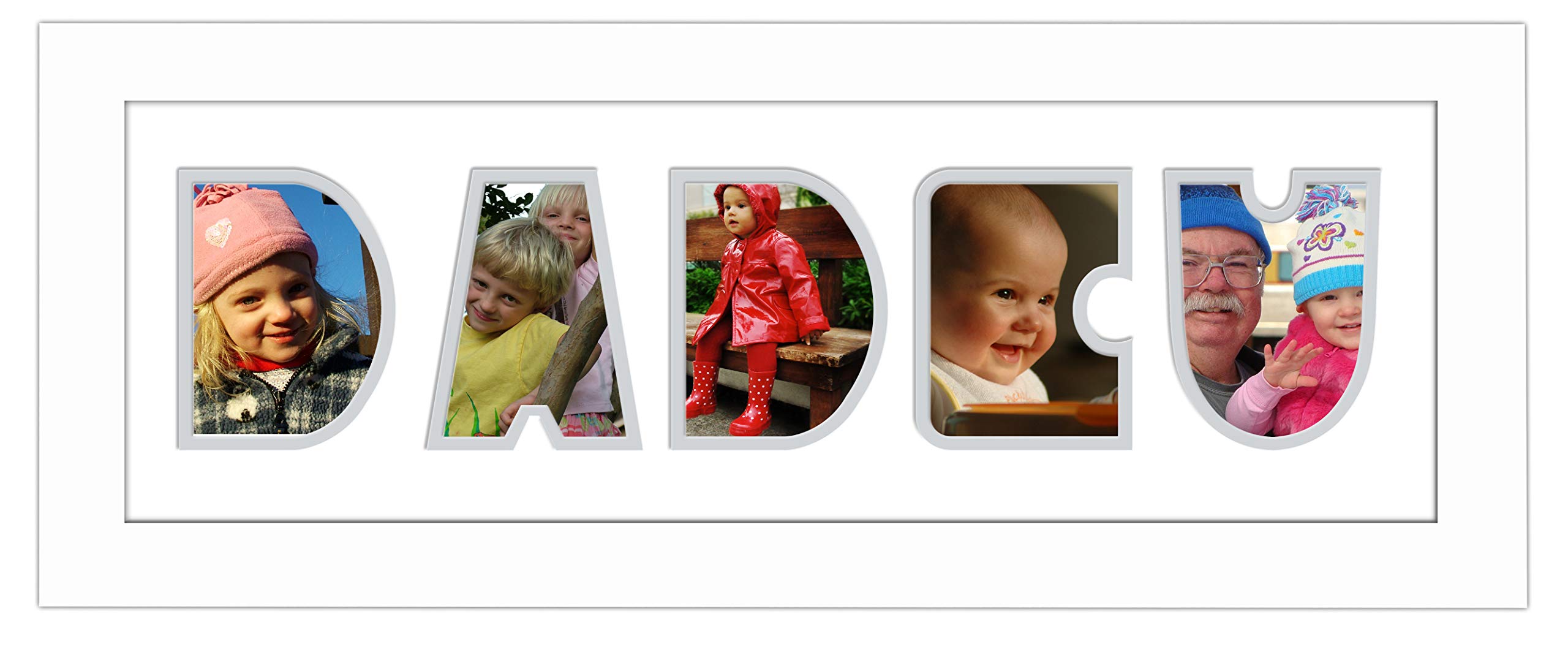 Photos In A Word White Finish Frame White Mount Grey Inside Dadcu Photo Frame Welsh Word Photo Frame 1239A (White Finish Frame White Mount Grey Inside)