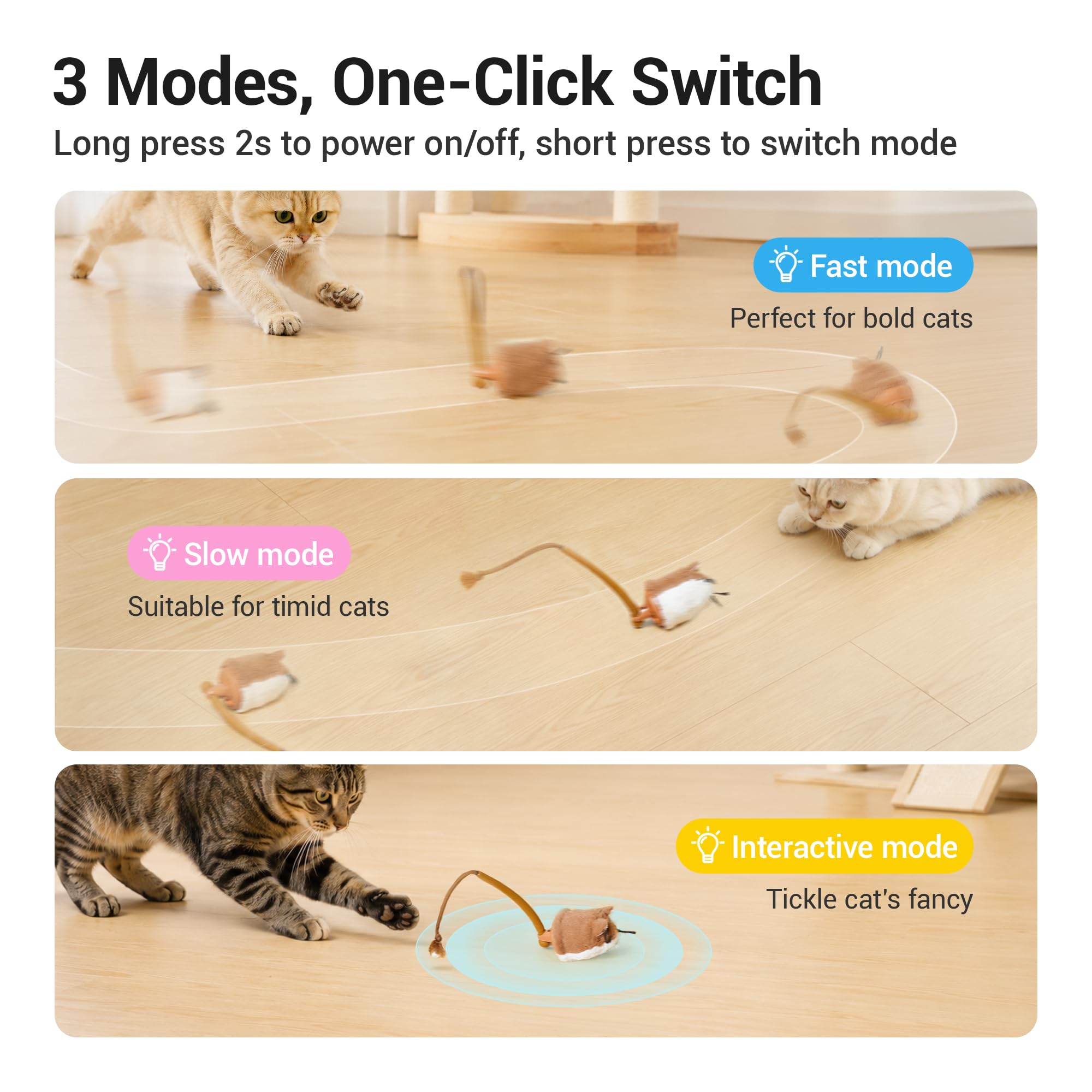 Potaroma Souris électrique - Jouet pour chat