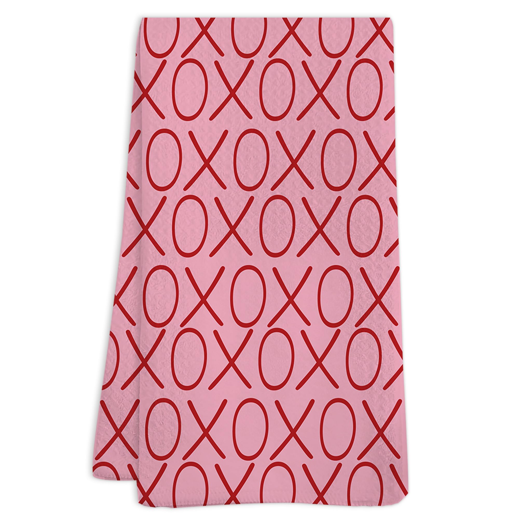 16" x 24" Fun Kitchen Towels - Printed with XO Pattern - Valentine's Day Decorative Kitchen Towels, Western-Style Bathroom Towels, Western Kitchen Decor and Valentine's Day Gift (2Pcs) - A03