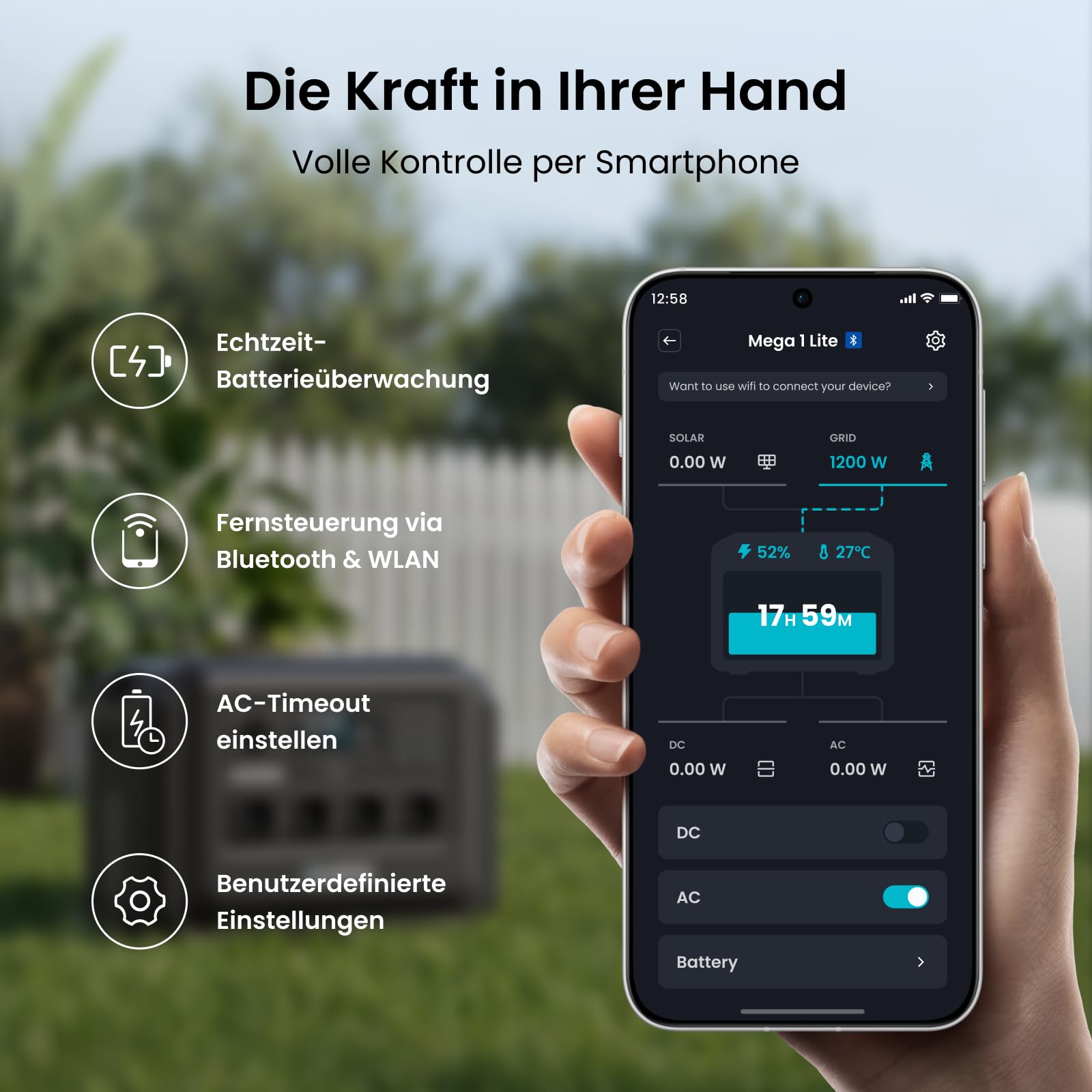 OUPES Mega 1 Lite Tragbare Powerstation 2000W, 1024Wh Solargenerator | Schnellladung 100% in 46 Min., 9 Ausgangsanschlüsse, 4500W Spitze, LiFePO4 Akku, <20ms USV, für Camping, Notfall, Wohnmobil