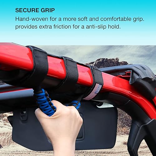 Miniatura 24 de GAIZON Paquete de 2 asas de agarre de barra antivuelco, asas de paracaídas para Wrangler CJ YJ TJ JL JK LJ JLU JKU Sahara Freedom Rubicon, Gladiator