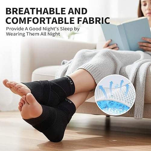 Vista 42 de CAMBIVO 1 par de tobilleras para hombres y mujeres, calcetines de compresión de tobillo para dolor de pies, uso diario, fitness, trabajo, alivio