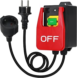 Monophas&eacute; 220 V, Commutateur &agrave; Bouton Poussoir, Interrupteur de S&eacute;curit&eacute; avec prise Interrupteur de machine pour &eacute;teindre rapidement la table de fraisage et d