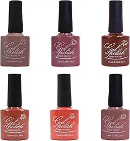 Kit de Esmaltes em Gel Chic & Fun com 6 Unidades para Unhas UV/LED (6008)