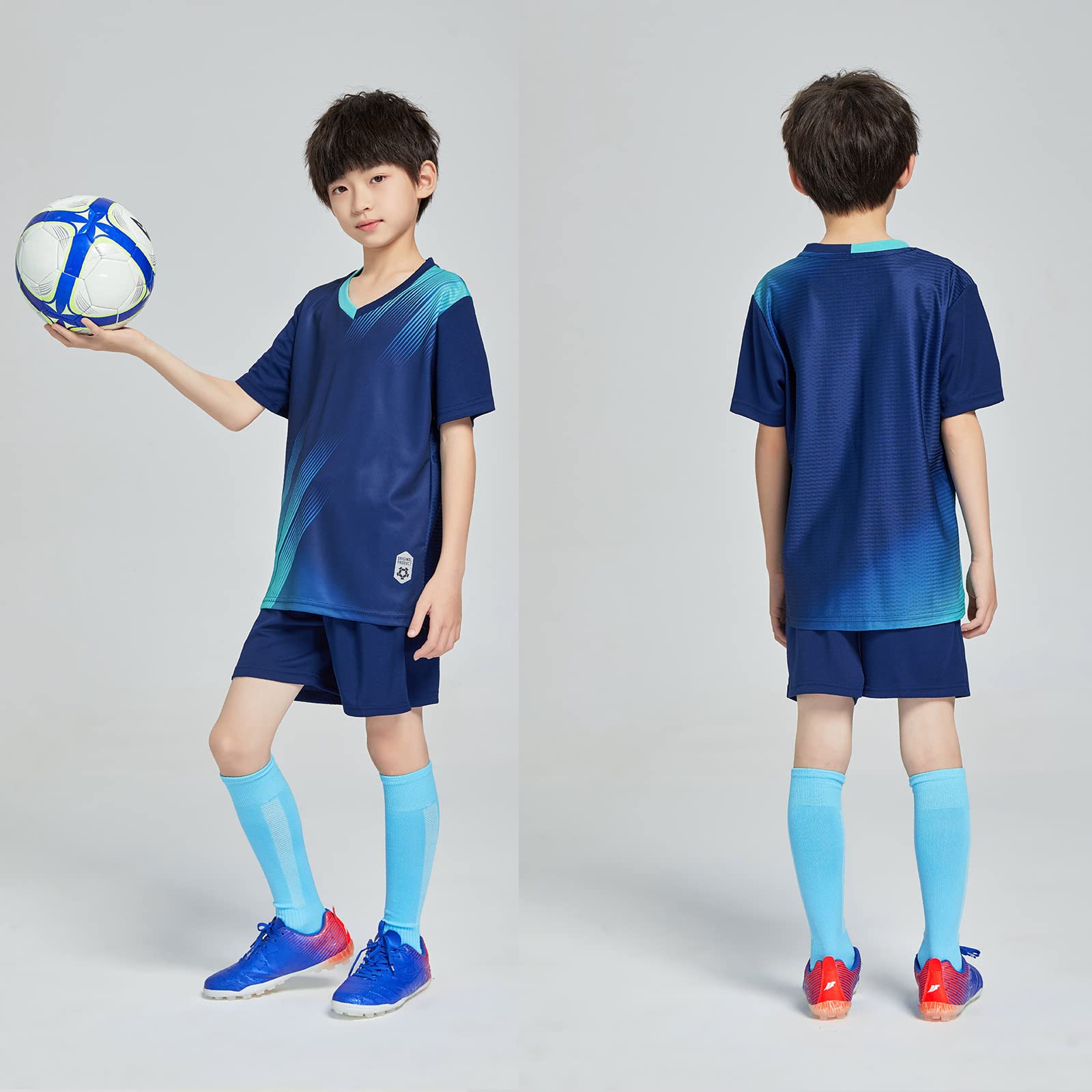 LAIFU Maillot Football Personnalisé Enfant Adulte Ensemble Foot Peut Être Personnalisé avec Votre Nom Numéro Équipe Logo