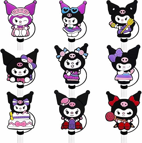 9 fundas de silicona para popotes, tapas reutilizables para popotes, puntas de popote a prueba de salpicaduras, accesorios para popote de 0.315 a