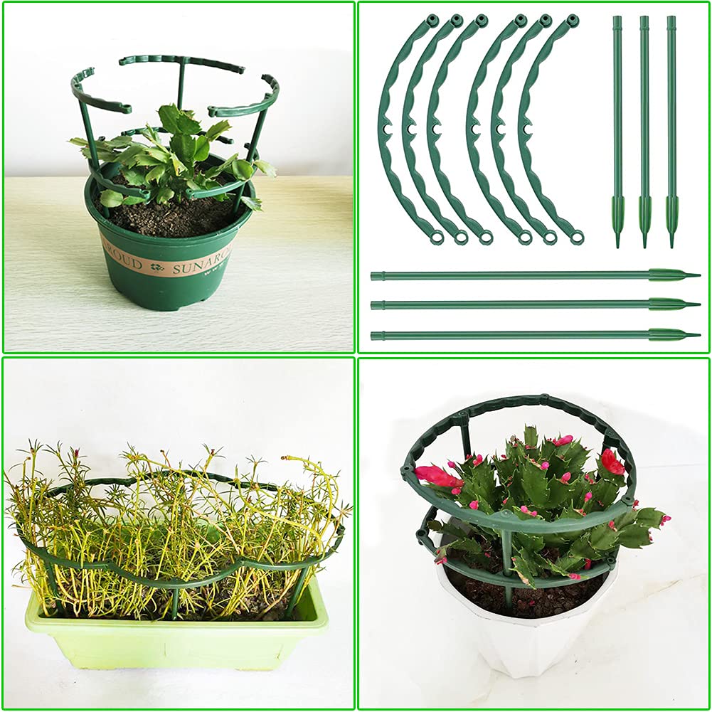YeahBoom 10 Pièces Tuteurs Pour Plantes 25x80cm - Piquets Verts Demi-Ronds Robustes, Supports De Jardin Pour Hortensias, Pivoines, Légumes Et Plantes Vivaces