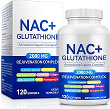 NAC N-Acetyl Cysteine + Glutathione Supplement, 2080mg Per Serving, 8-in-1 for Potent Antioxidant, Liver & Immune, Cellular Energy Support, w/Milk Thistle/Alpha Lipoic Acid/CoQ10/MCT Oil |120Pcs