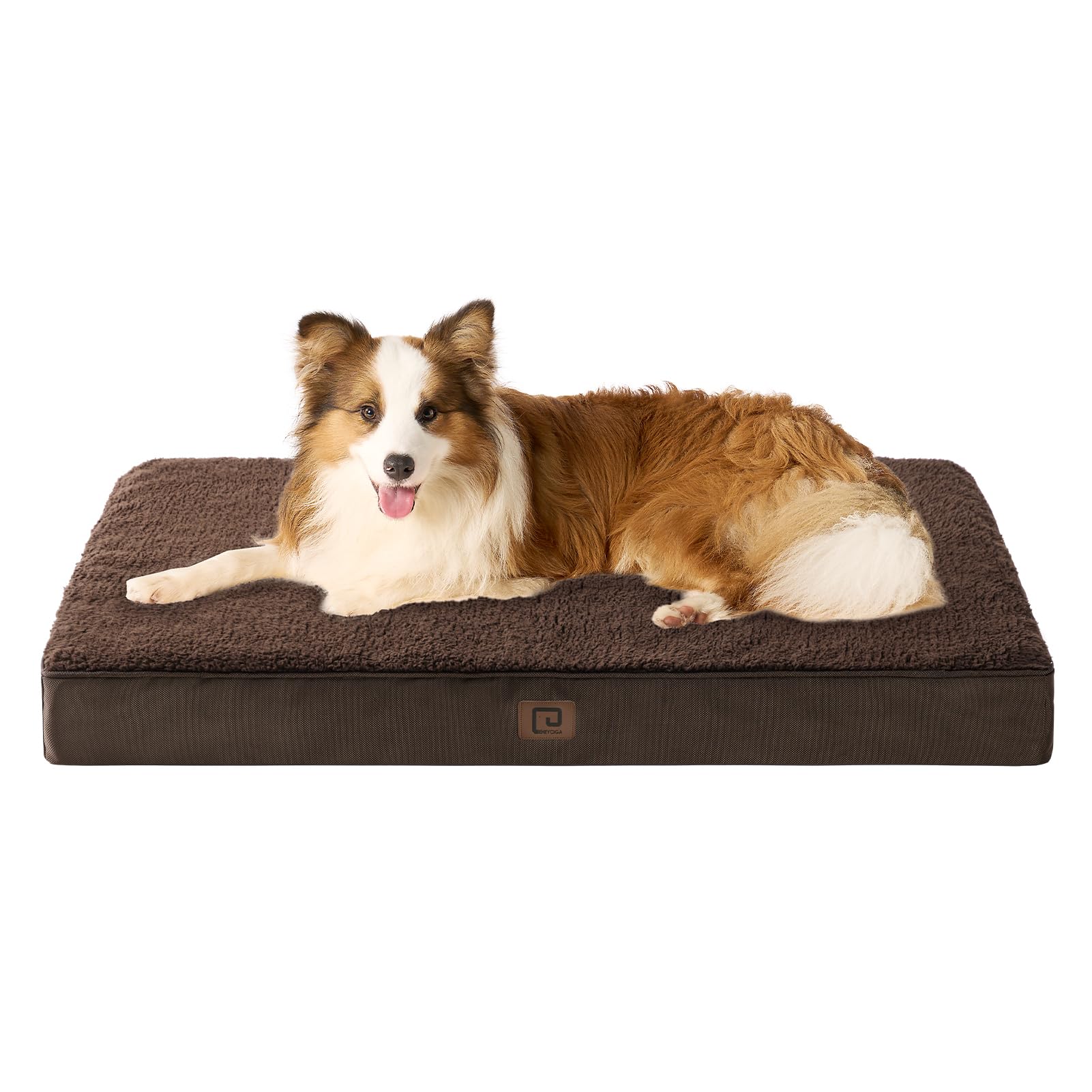 EHEYCIGA Cuccia Cane Interno Taglia Grande XL, (104L x 69W cm) Ortopedica Cuscino per Cani, Cuscino Cane Sfoderabile e Lavabile, Ortopedico Lettino per Cani, Orthopedic Dog Bed, Marrone