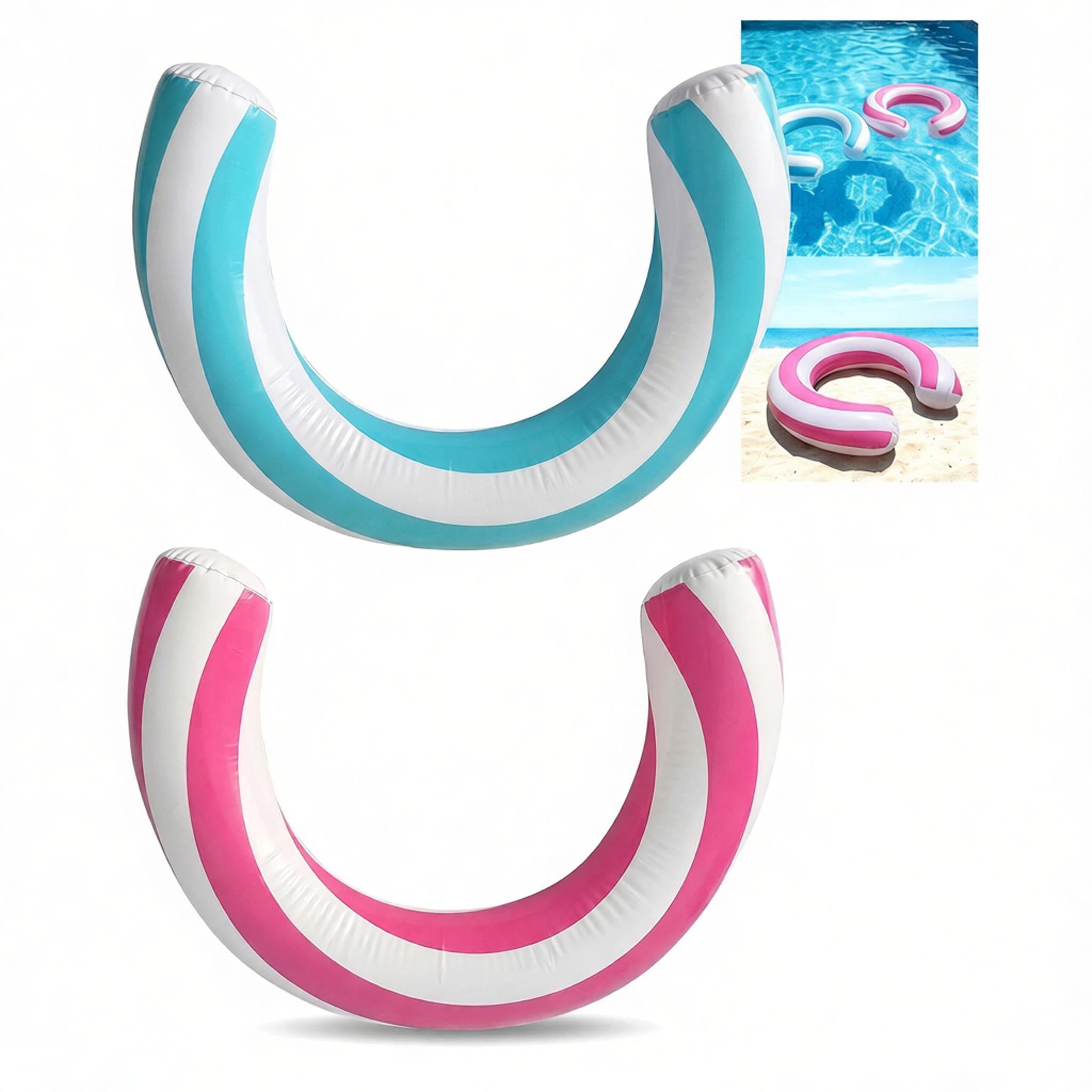 MIGIFTDY 2 Pack Pool Inflatables, Inflatable Swimming Noodle for Adults, Pool Floats for Swimming Pools, Noodle Swimming Float for Summer Beach Water Party & Holiday Travel Water Exercise