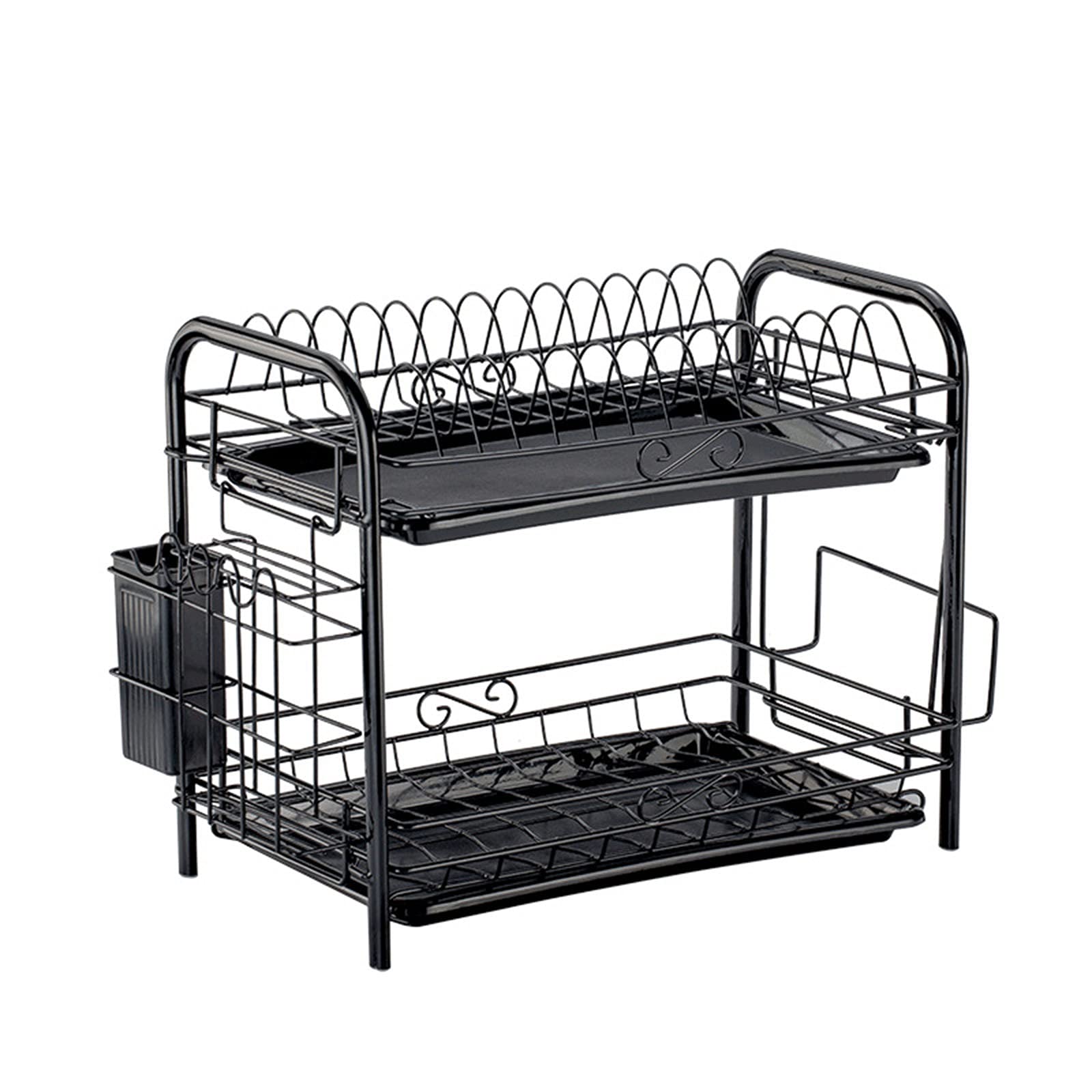 -Storage Organiser Kitchen Shelf Multi-function Dish Drain Storage Rack Desktop Tableware Dish Drain Rack Multi-layer Storage Rack shelf (Color : A)