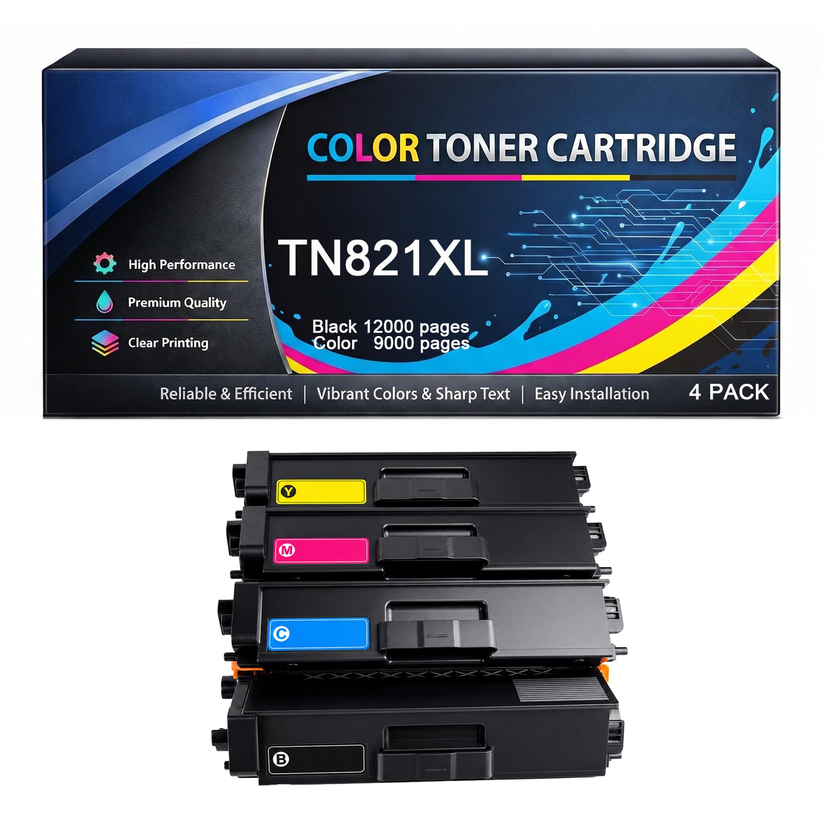 Cartuccia toner TN821XL compatibile per Brother TN 821XL 821 TN-821XL per stampanti HL-L9430CDN HL-L9470CDN HL-L9470CDNT HL-L9470CDNTT MFC-L9630CDN MFC-L9670CDN