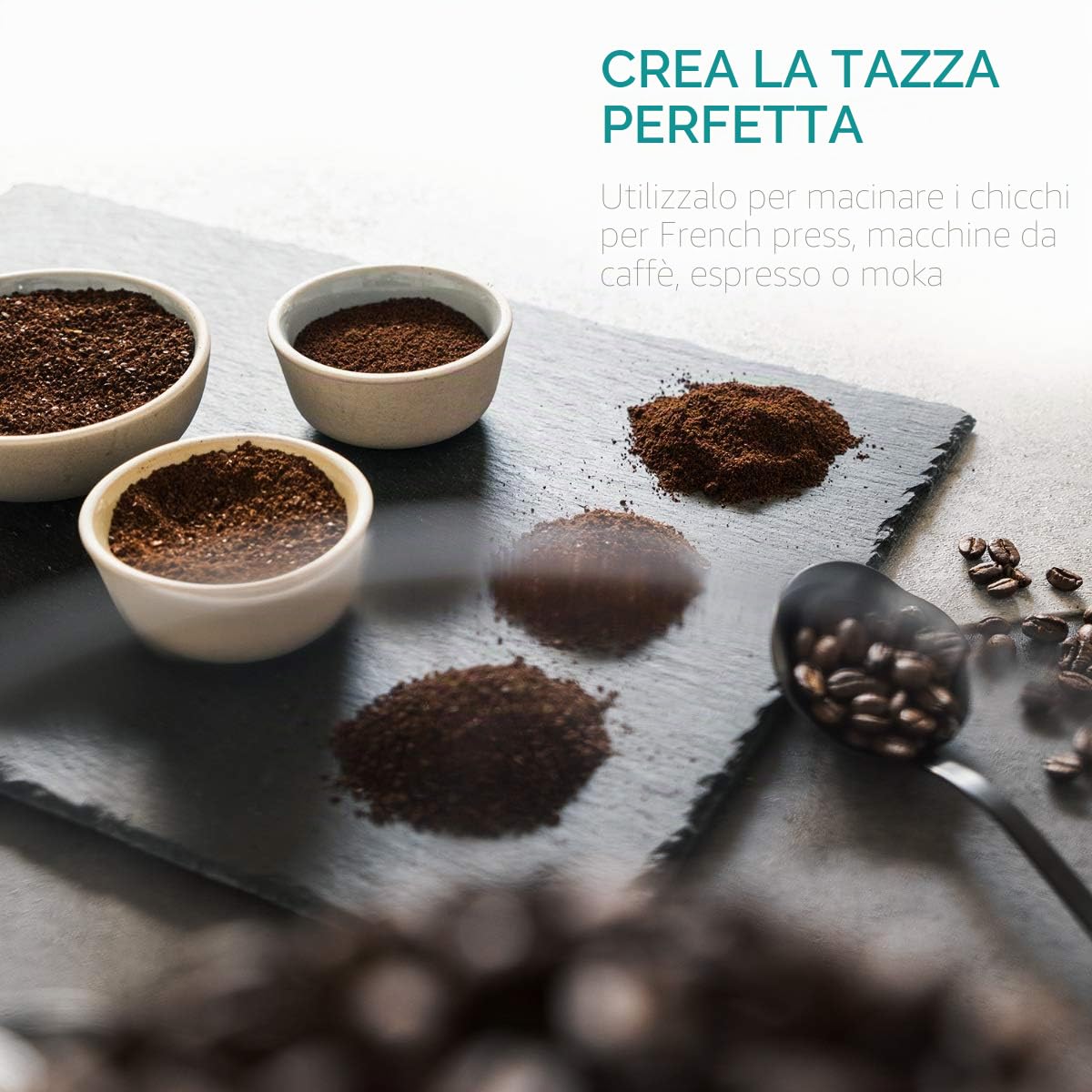 Navaris Macinacaffè Elettrico - Macina Caffè Regolabile 200 W - Macinino Trita Chicchi 250 g - Coffee Grinder per Macchinetta del Caffè - Nero