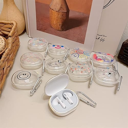 Miniatura 4 de DAYJOY Funda protectora de TPU suave y transparente con diseño de flores divertidas, compatible con auriculares Redmi Buds 4 Lite, funda protectora