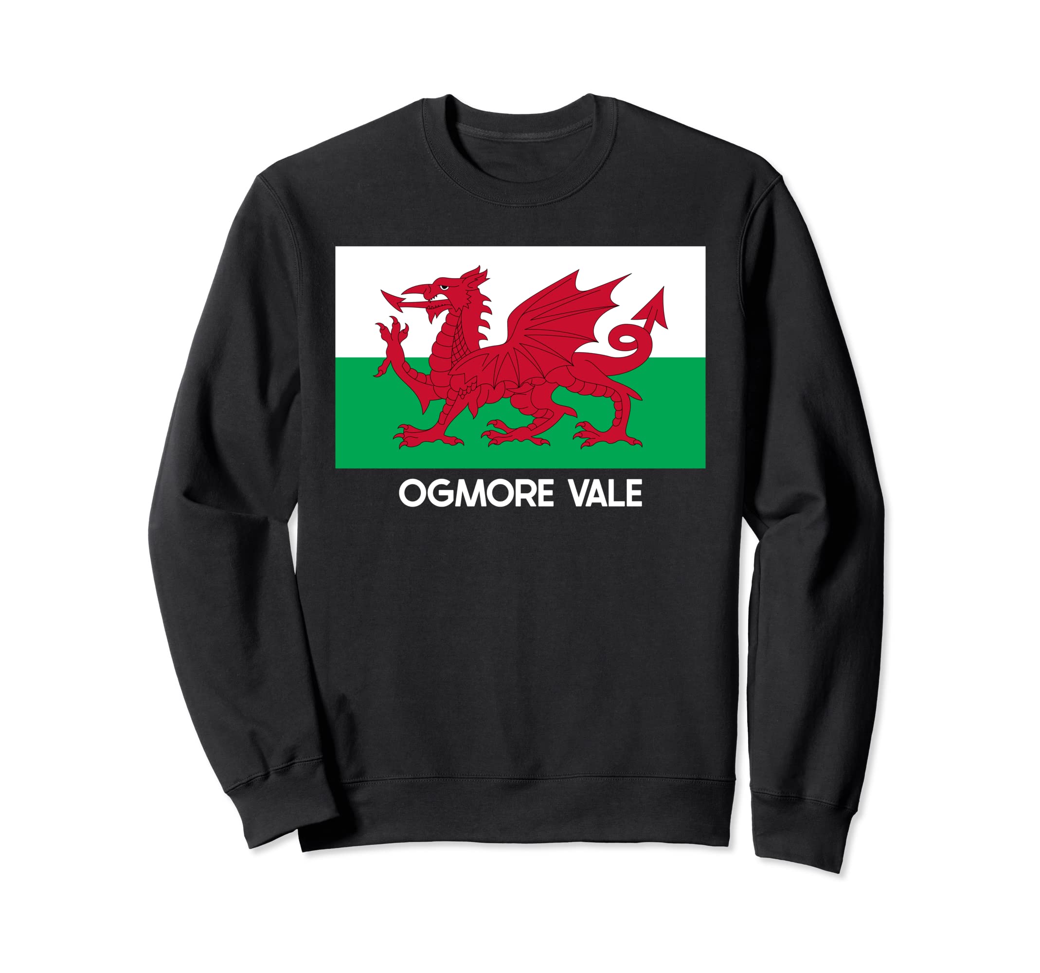 Ogmore Vale Wales Welsh Flag Baner Y Ddraig Goch Sweatshirt