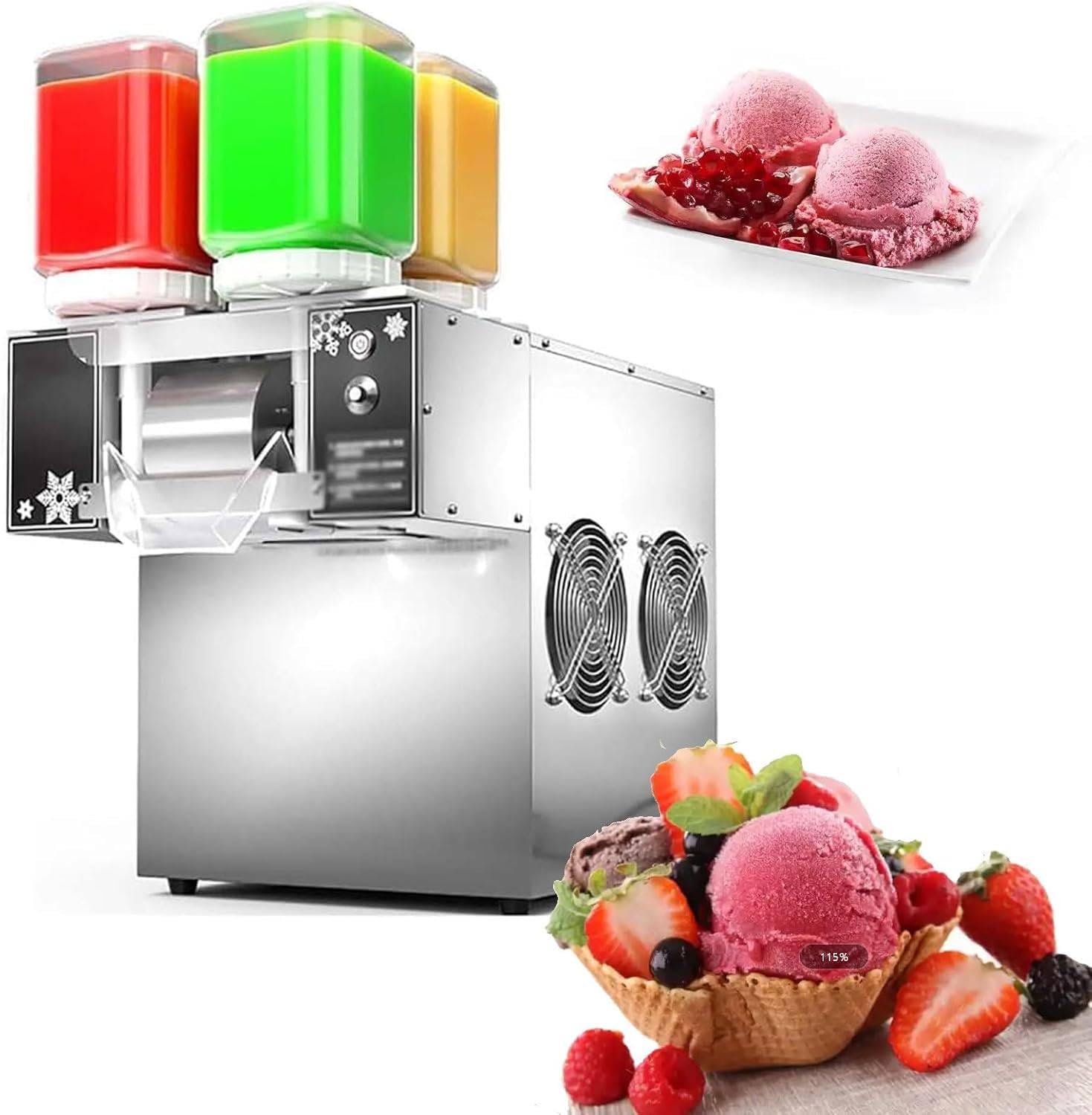 flake Ice Machine かき氷機 Amazon.com: Snowflake Ice Cream Machine Commercial,Snowflake Ice