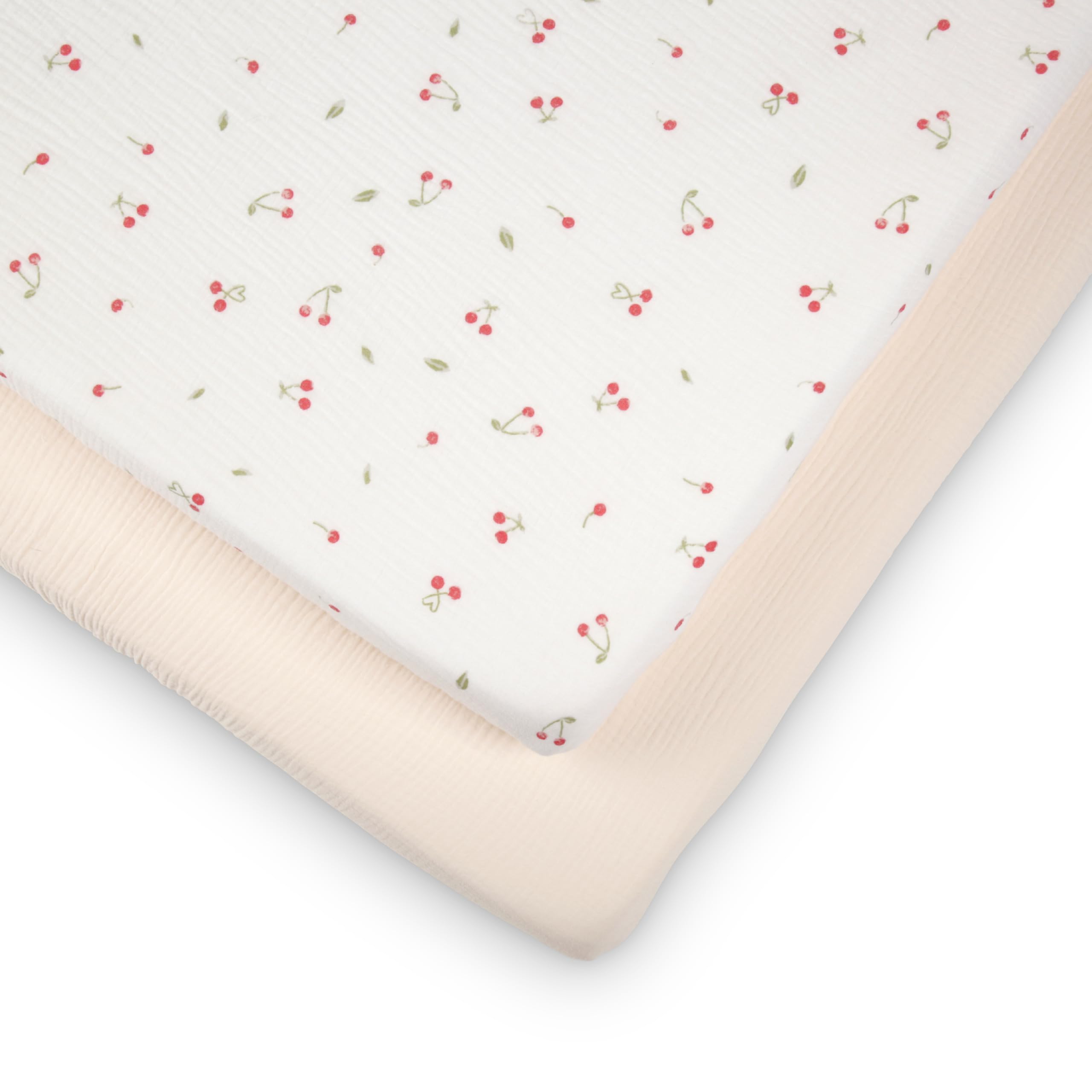 2 Pack Cot Bed Sheets - Ditsy Cherry