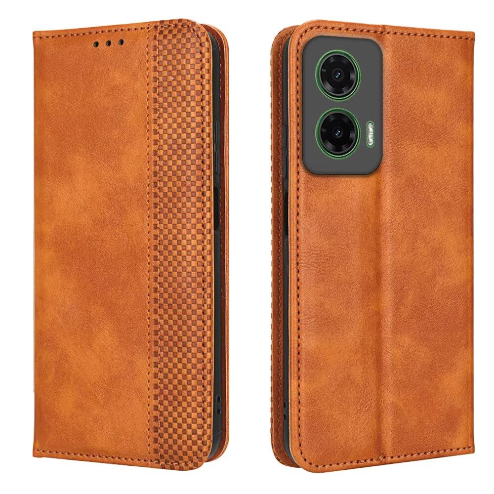 EASSGU Etui na telefon komórkowy do Motorola Moto G35 5G (6,72" cala), z klapką i poliuretanem, skóra poliuretanowa, z przełącznikiem magnetycznym, etui ochronne, [3 przegródki na karty] [1
