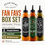 Heartbeat Hot Sauce – Fan Favs Box Set | Pineapple Habanero, Camp Sauce & Dill Pickle Serrano | Small-Batch Canadian Hot Sauce Gift Box with Taste-Tester Card (3 x 177 mL)