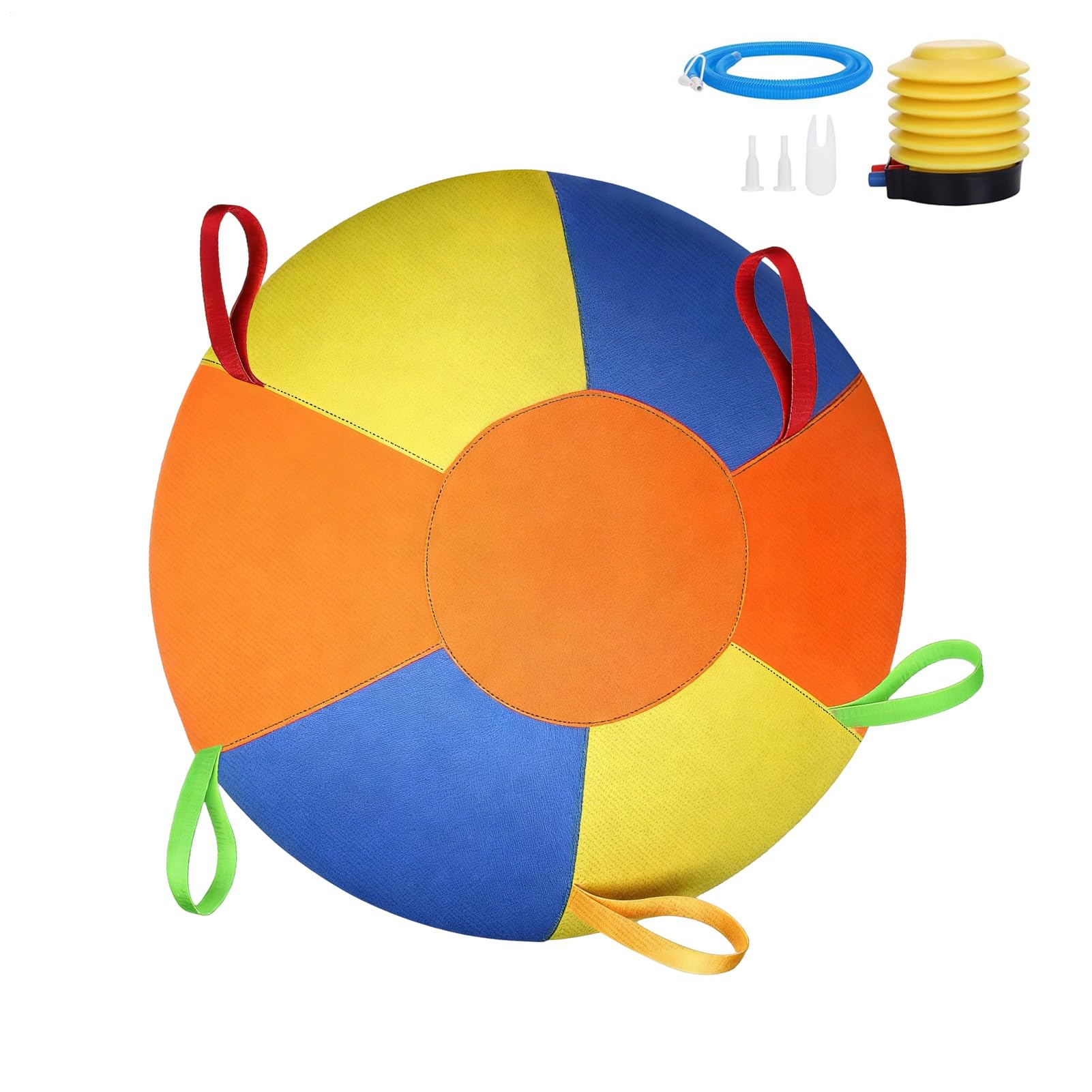 Calming Jumbo Ball for Dogs | Herding Ball with Tabs | Durable Tear-resistant Inflatable Big Balls | Heavy-Duty Herding Balls with Straps for Dog Agility Equipment Outdoor Play Exercise