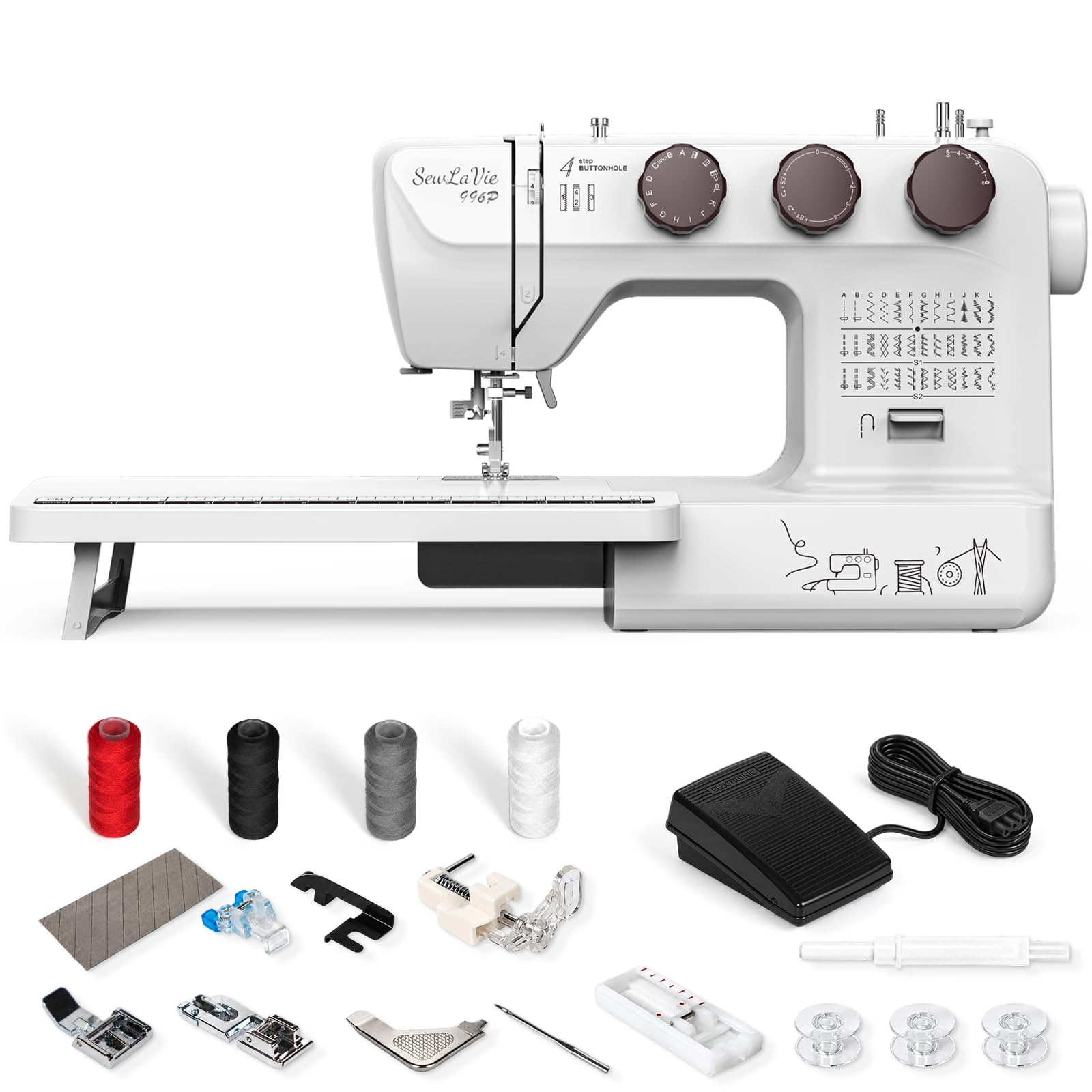 996P Mechanical Sewing Machine with 36 Built-in Stitches