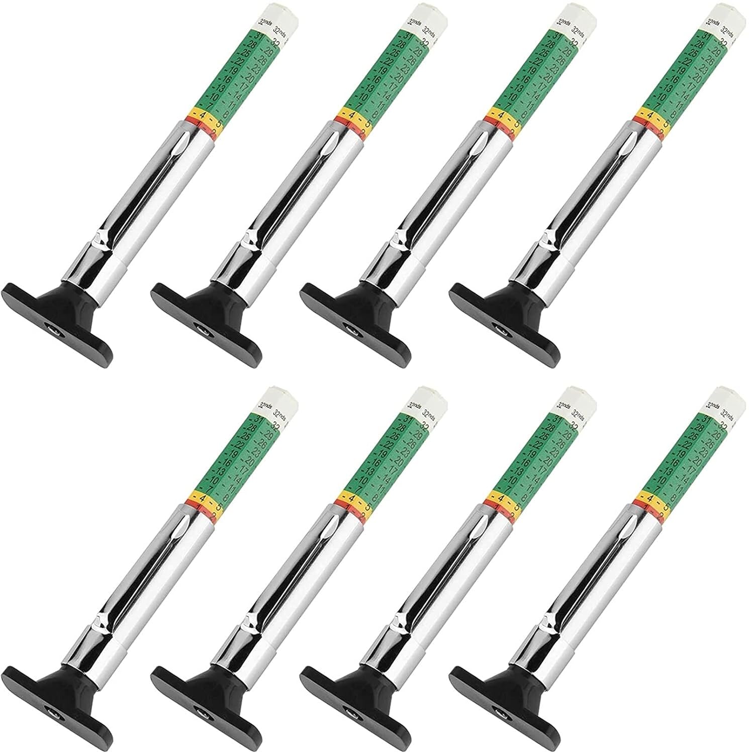 MNB 8 Pack Tyre Tread Depth Gauge Color Coded Tire Depth