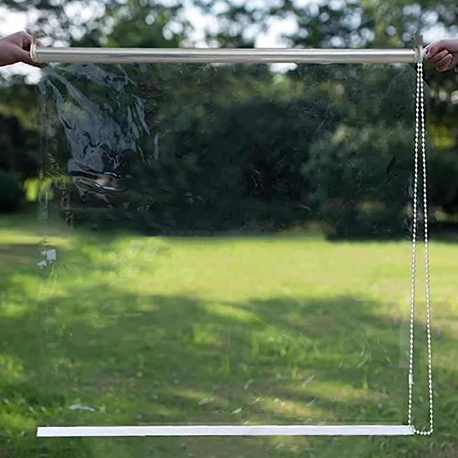 Clear Roll Up Blinds Waterproof Clear Roll Up Blinds,Outside Gazebo Patio Partition Curtains,Rainproof Windproof,with Fitting ，Custom Sizes(150x220cm(59x86.6in))