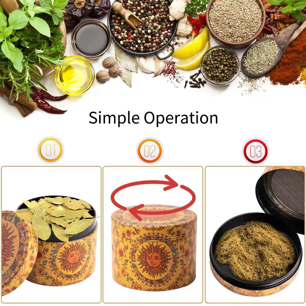 DaiWeier Grinder Broyeur à pollen pour épices, herbes, épices, herbes et café 4 pièces avec grattoir à pollen